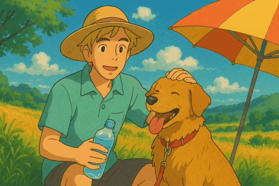 Perro en verano